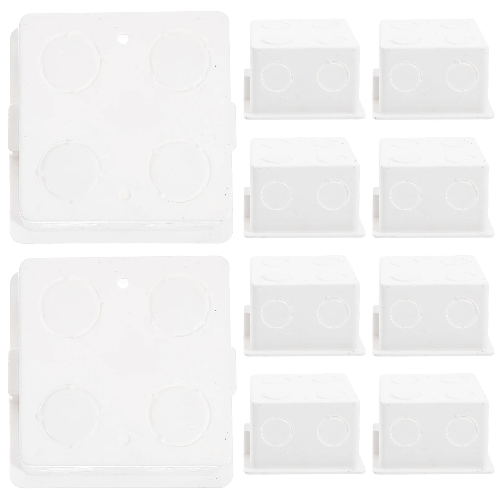 

10 Pcs Type Electric Mounting Box Pvc Wall Socket Boxes DIY Enclosure Case Connection Installation Recessed Convenient