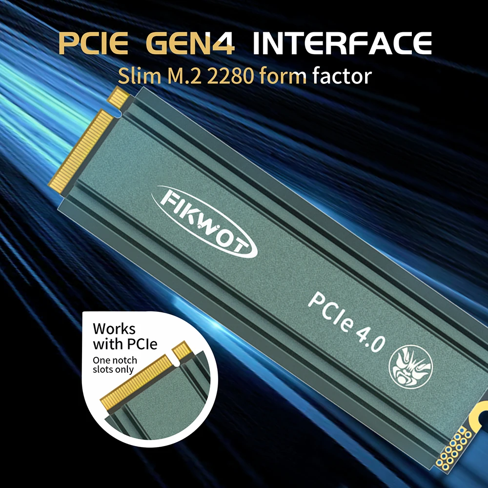 Imagem -06 - Fikwot-unidade de Estado Sólido Interna para pc Desktop Fn960 5000 Mbps Ssd M.2 512gb 1tb 2tb Dissipador de Calor Pcie4.0 x Nvme Disco Rígido