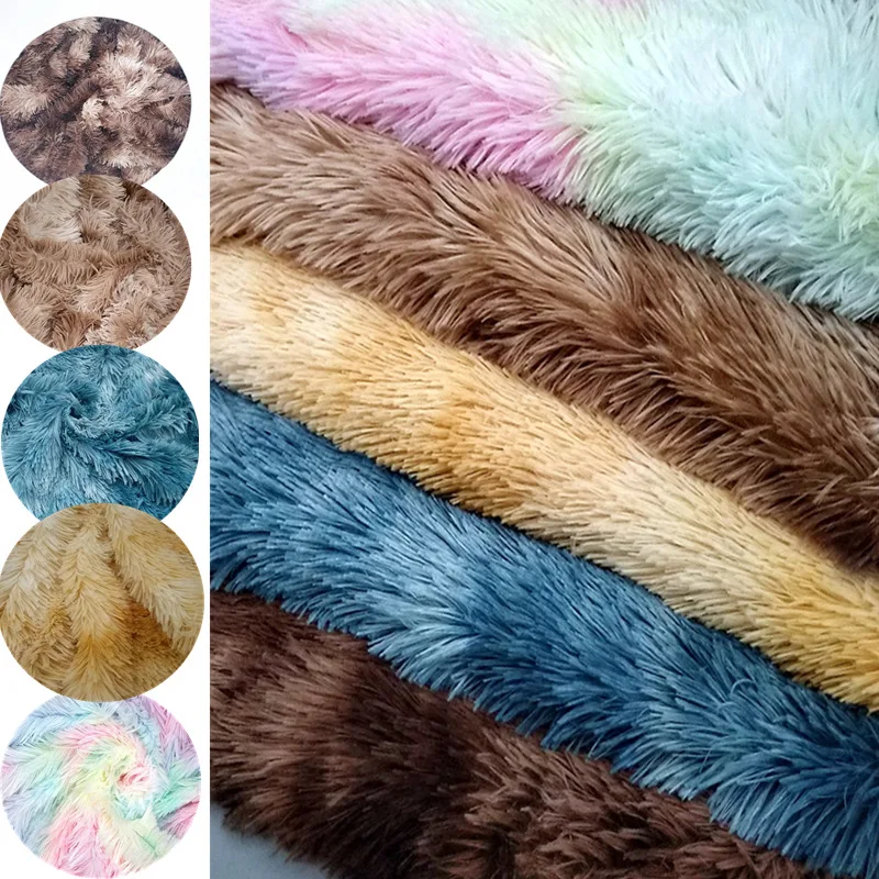 165*100cm gradient tie-dye carpet PV velvet home textile pet kennel FAUX PLUSH FUR fabric for coat pillow case collar