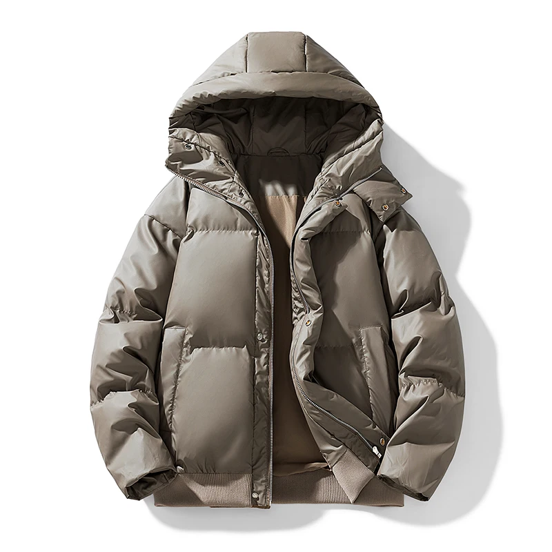 เสื้อแจ็คเก็ตพาร์กาสำหรับผู้ชายฤดูหนาวแบบใหม่ อุ่น หนา กันลม เสื้อแจ็คเก็ตกันลมแบบหนา เสื้อโค้ทบุผ้าฟลีซ เสื้อแจ็คเก็ตเก็บความร้อนสำหรับผู้ชาย