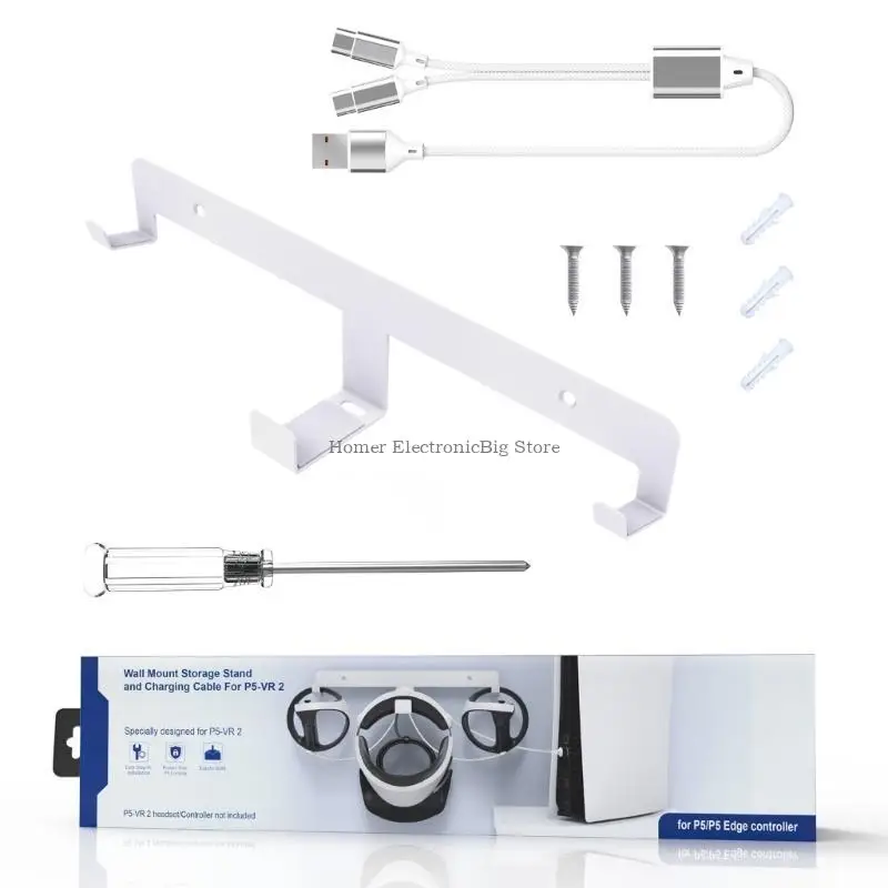 Headset Wall Mount for PS VR2 Headset Storage Rack Controller Display Holder