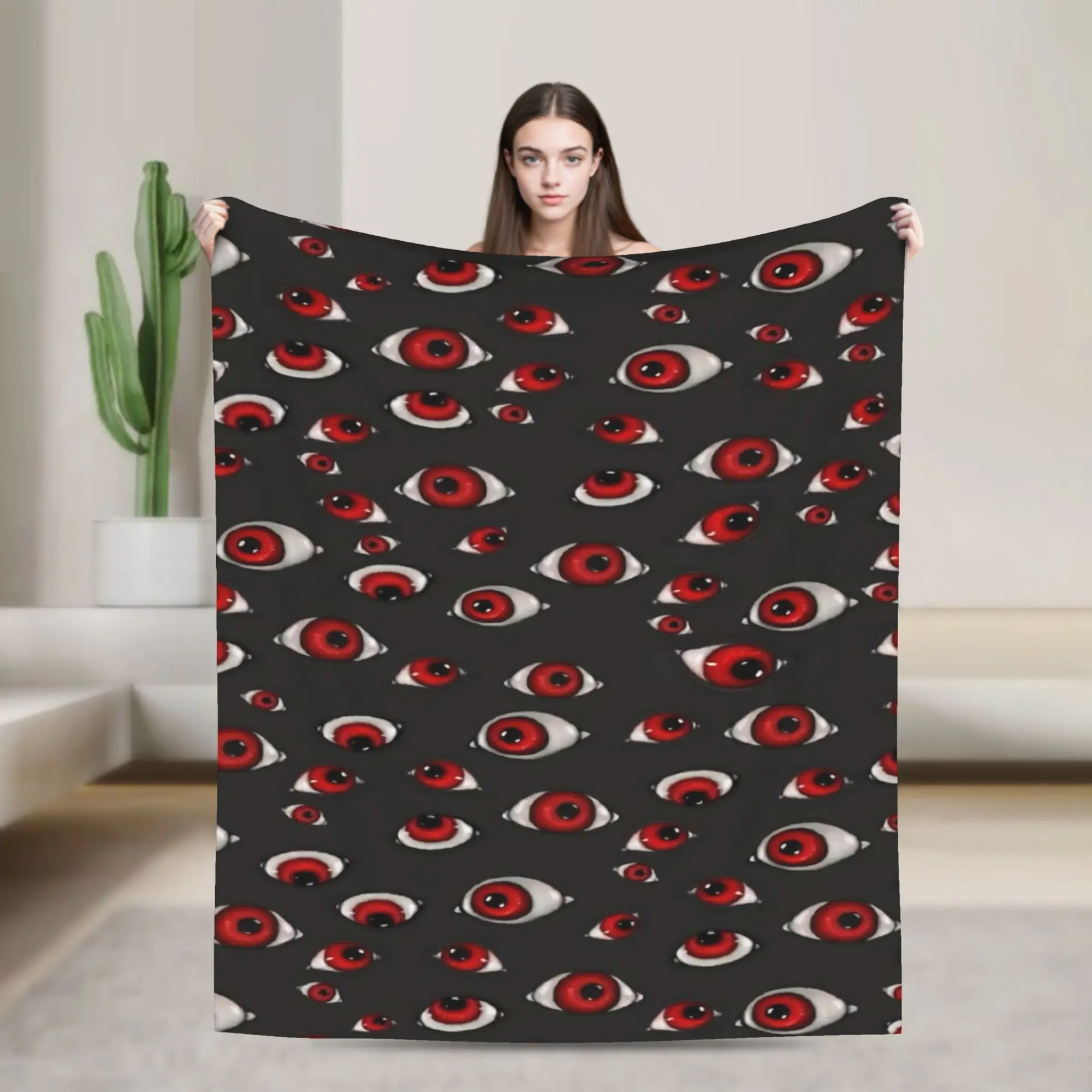 Bloody Eyeball Throw Blanket for Couch  Soft Cozy Plush Blanket 50x60 Inches Multi-size Bedspreads for All Seasons