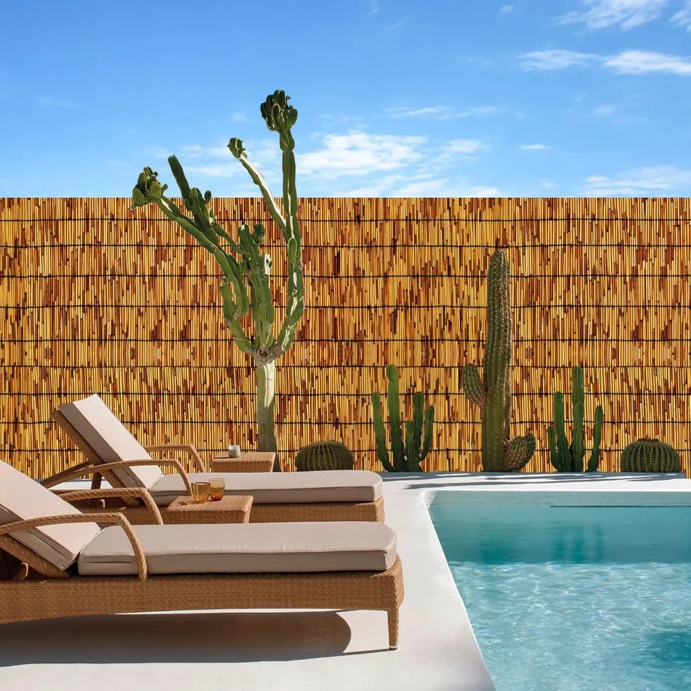 

Бамбуковый тростниковый рулон 6x16 футов, 6-футовый уличный экран для конфиденциальности для патио, сада, балкона, террасы, затенения