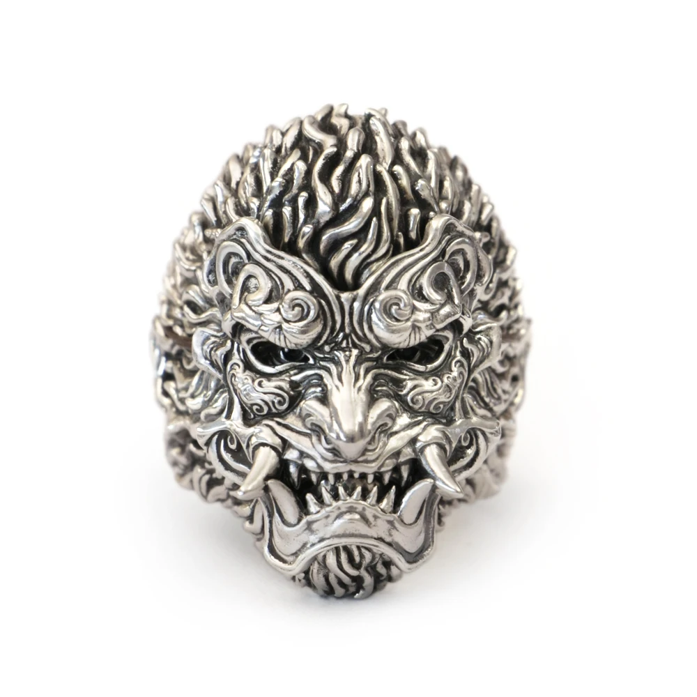 

925 Sterling Silver Monkey King Biker Punk Ring TA482 Open US Size 8~15 BZ