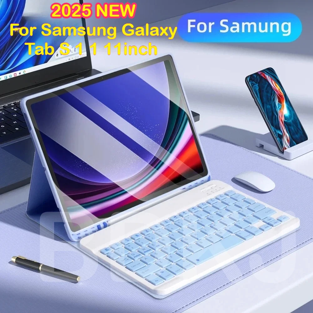 

Новый чехол с клавиатурой 2025 года для Samsung Galaxy Tab S11 11 дюймов S10 Lite FE Plus + 13,1 S10Ultra Funda, противоударный чехол для планшета с клавиатурой
