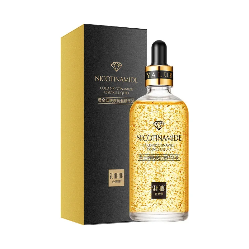Face Serum Nicotinamide Moisturizing Facial Essence Liquid 24K Pure Gold Refreshing Anti-Aging Skin Care