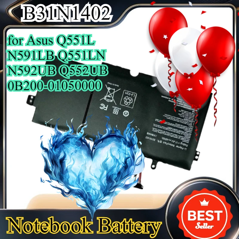 

Новая аккумуляторная батарея 48Wh B31N1402 для ноутбуков Asus Q551L, N591LB, Q551LN, N592UB, Q552UB, замена 0B200-01050000, 11.4V