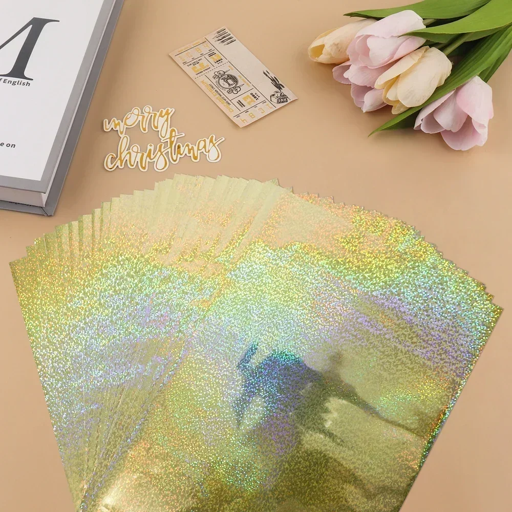 50pcs/pack 20x29cm Toner Hot Stamping Foil Paper A4 Toner Reactive Foil Foil By Laser Printer and Laminator For DIY Crafts Paper view 5