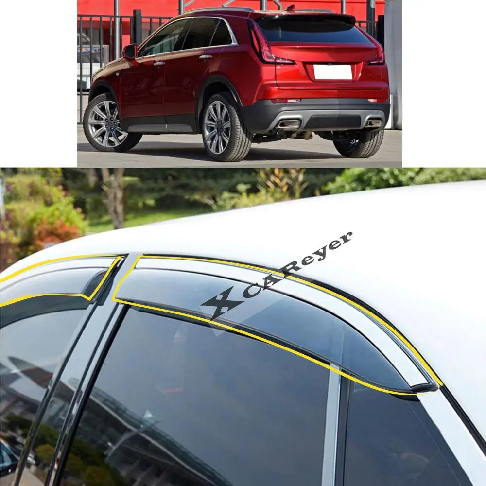 

For Cadillac XT4 2018 2019 2020 2021 2022 Car Body Styling Sticker Plastic Window Glass Wind Visor Rain/Sun Guard Vent Parts