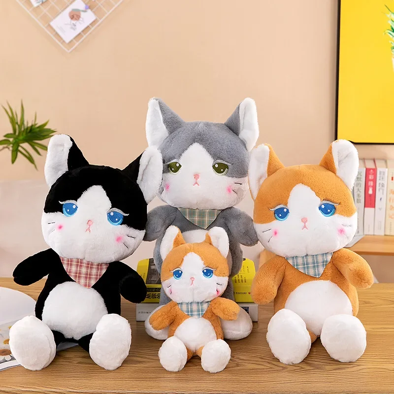 Cute Fox Doll Cartoon Animal Creative  Plush Fox Cat Doll Toy Children's Sleeping Soother Doll Girls Birthday Gift