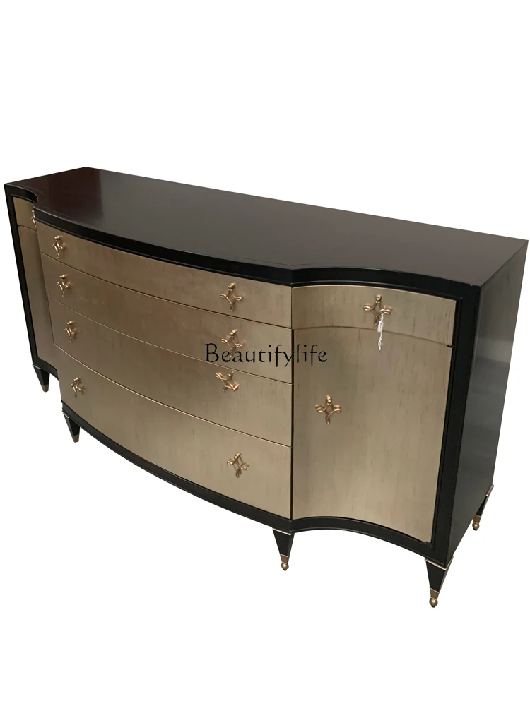 

Light Luxury Entrance New Classical Solid Wood TV Curio Cabinet