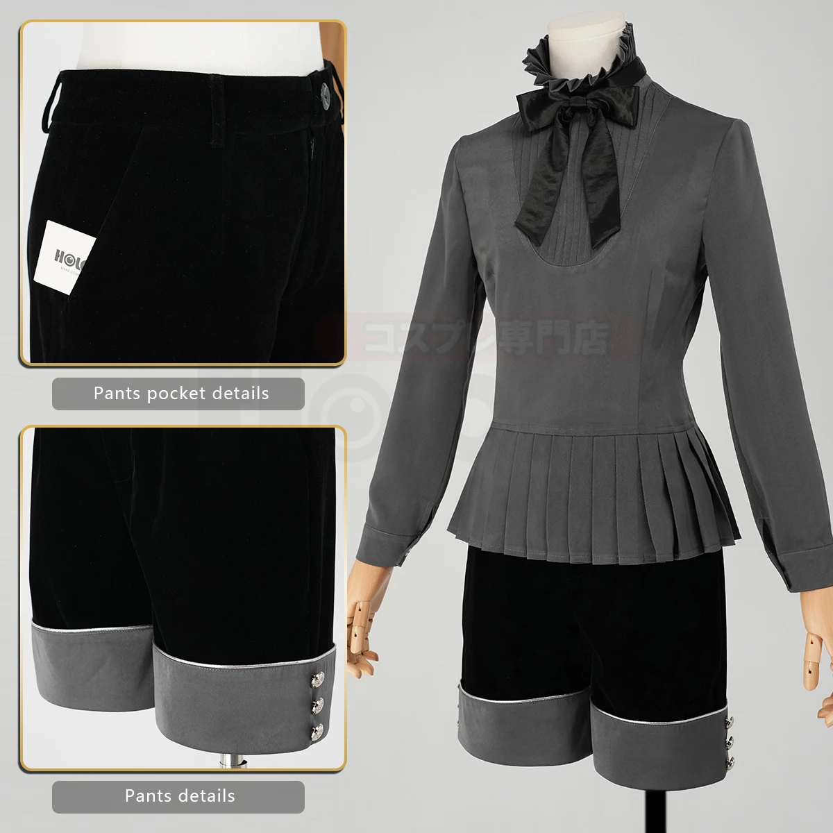 HOLOUN Anime Real Ciel Phantomhive Cosplay Costume Gothic Ouji Double-breasted Tailcoat Jacket Convention Halloween Christmas view 3