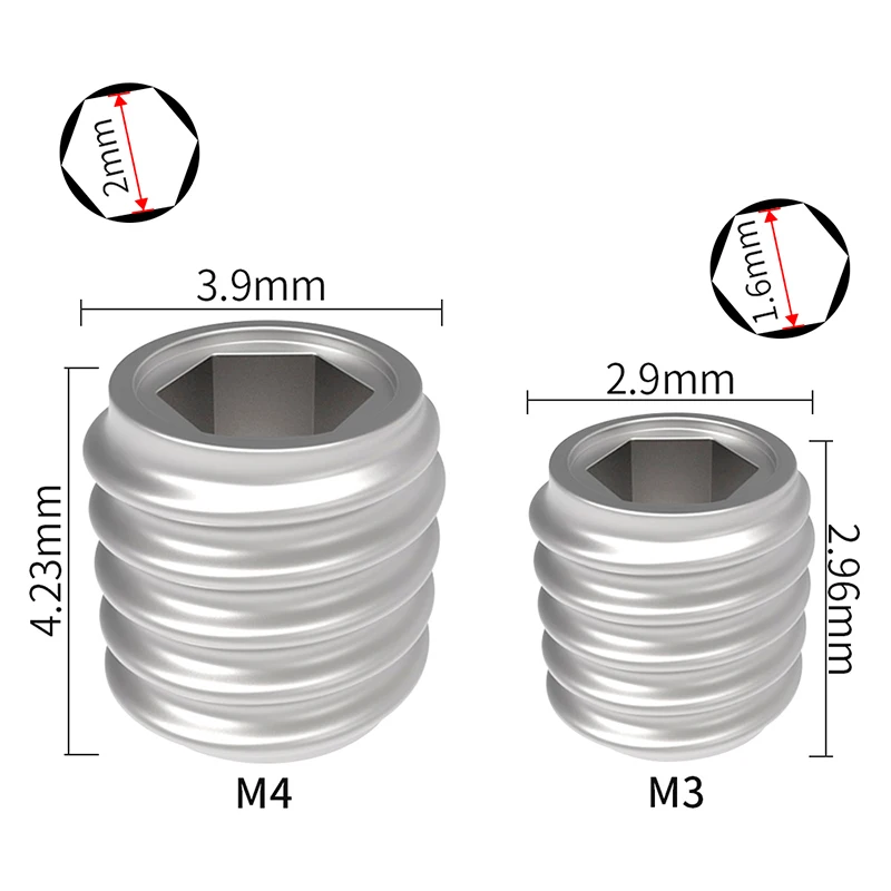 

Аксессуар для 3D-принтера: установочный винт с шестигранной головкой из нержавеющей стали (точка чашки) — без головки/винт M3, вспомогательный аксессуар