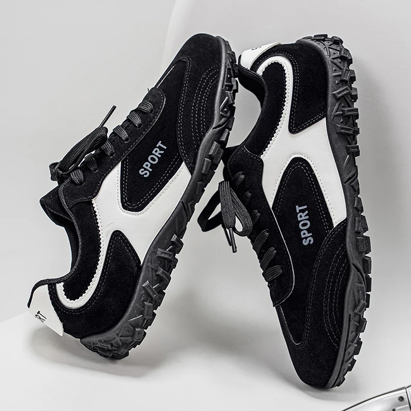 أحذية رياضية جديدة للجري قابلة للتنفس مع نعل سميك لربيع الخريف أحذية رياضية للمشي والتنس أحذية كاجوال خفيفة الوزن للرجال