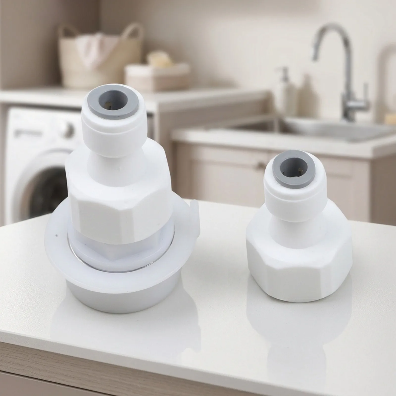 Faucet Adapter Washer Tap Connector Easy Installation Leak-proof Seal Rust-resistant ABS Tool-free Setup 58x6.5mm,35x6.5x20mm