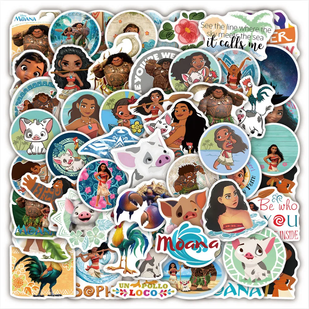 

50PCS Disney Cartoon Moana Stickers Waterproof Decals Laptop Motorcycle Phone Car Scrapbooking Decoration Anime Kids Toy Sticker