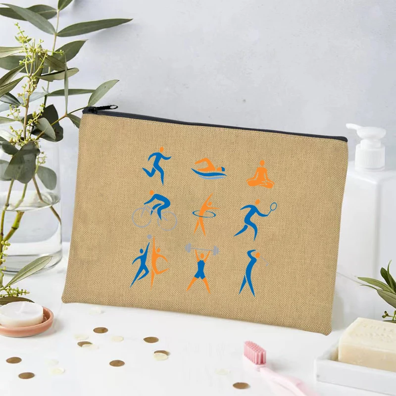 Linen Makeup Bag Football Basketball Sports Gift Prize Travel Shopping Stationery Storage Bag Fashionable Toiletries Wallet