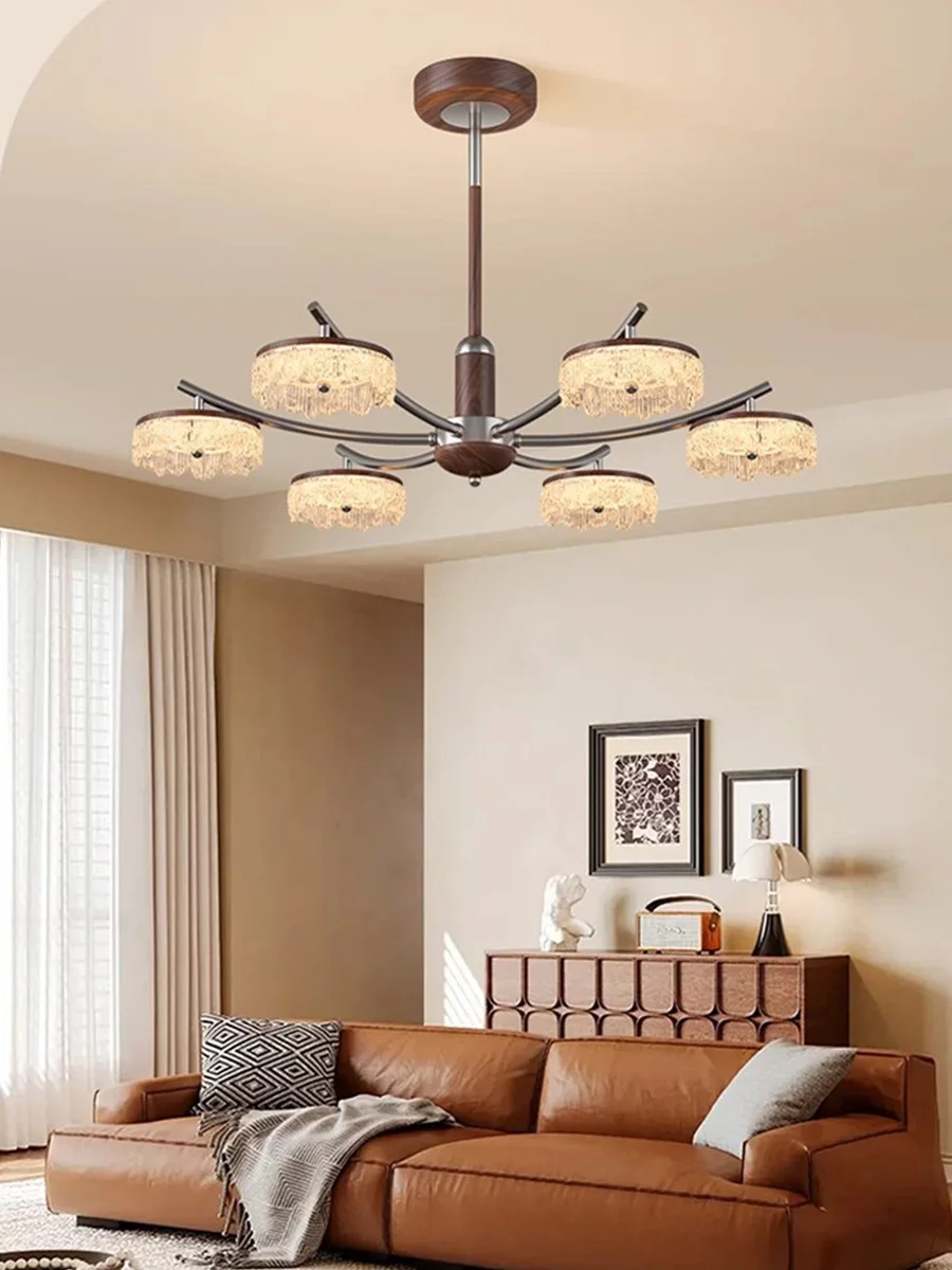 Minimalist living room chandelier Modern light luxury mid-ancient style high-end crystal dining room