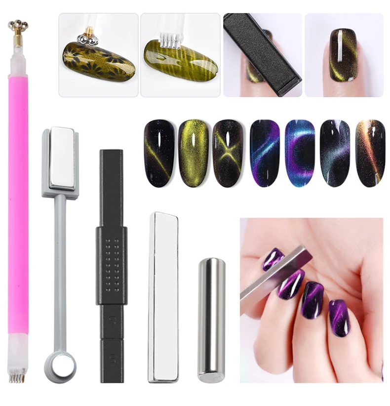 

Double Headed Nail Art Strong Magnet Tools Single Head Cat Eye Gel for Nail Gel Polish Nail Art Stuff 3d Line Strip Effect