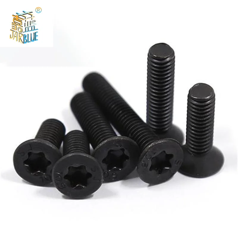 

100pcs/lot Flat Countersunk Screw Six Lobe Bolt Torx Head Machine screw M2 M2.5 M3 M4 M5 M6 Black 304 Stainless Steel