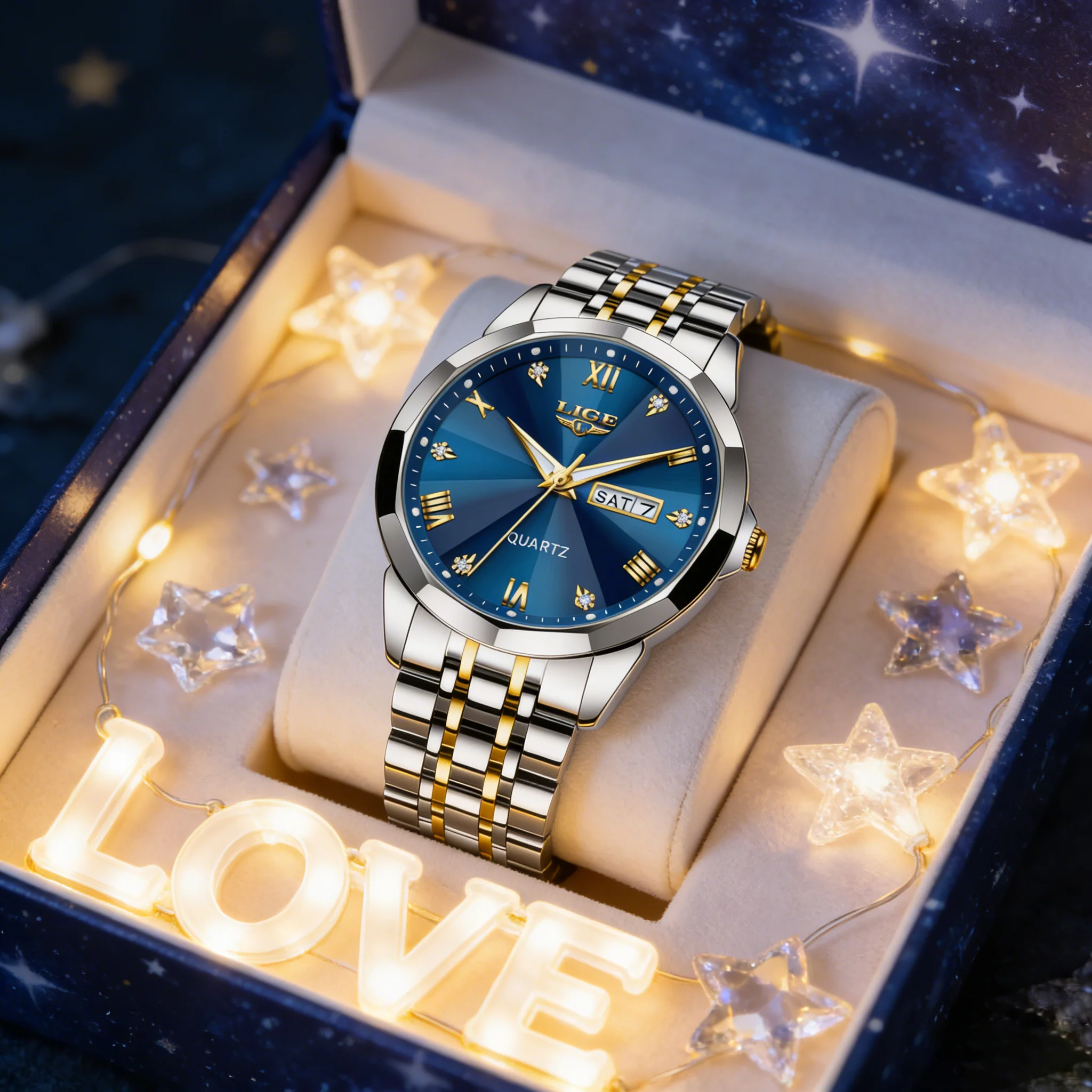 

LIGE подарок на день Святого Валентина мужские часы деловые джентльменские кварцевые наручные часы водостойкие светящиеся часы с датой и неделей для мужчин