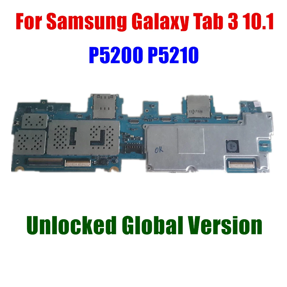 For Samsung Galaxy Tab 3 10.1 P5210 P5200 WIFI & 3G Motherboard Logic Board Android OS Plate EU Version