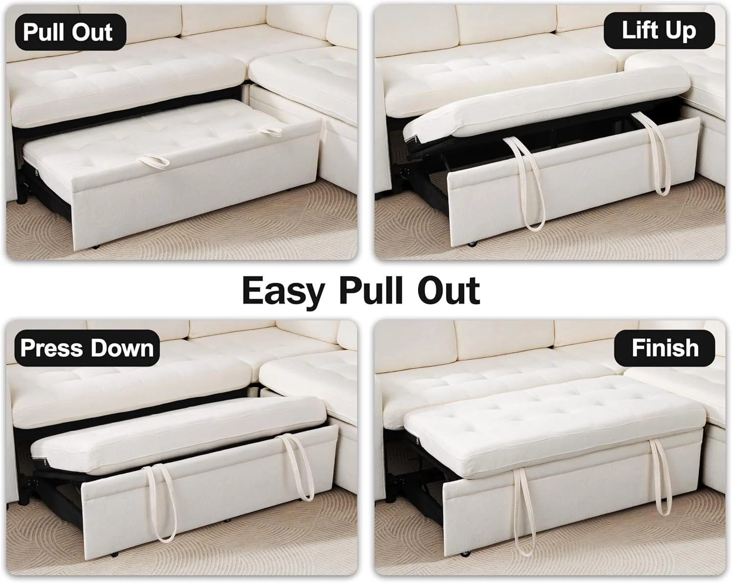 Hcore 7-مقعد وحدات الاقسام أريكة سرير قابل للسحب مستلق مسند الظهر منافذ USB الجدول LED أضواء مقاعد التخزين أداة خالية الجمعية