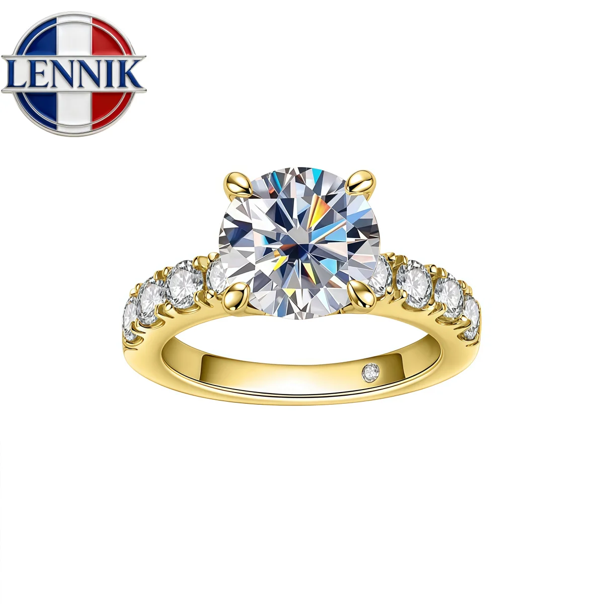 S925 Silver round Cut Moissanite Ring for Women Elegant Romantic Engagement Wedding Promise Anniversary Unique Jewelry Gift