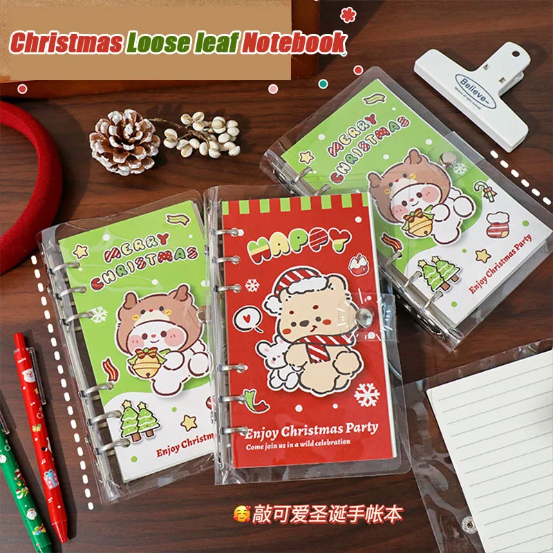 1 PCS Kawaii Christmas loose-leaf Detachable Notebook Cartoon Notepad Diary Planner Student Learning Stationery School Supplies