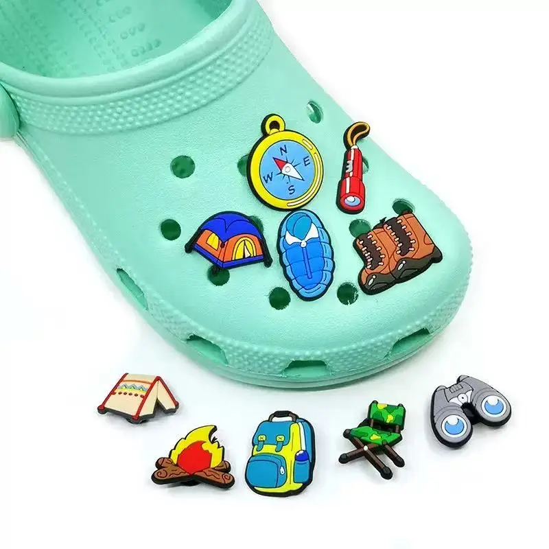 12-50pcs Outdoor Camping Shoe Charms For Sandals,Shoe Decoration Accessories Shoe Pins Great Gift For Men Wom