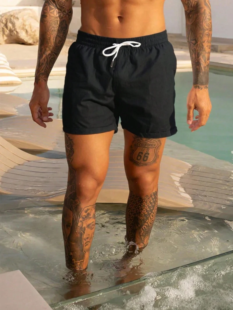

Мужские пляжные шорты на шнурке, повседневные спортивные шорты; летние повседневные свободные шорты в уличном стиле; мужские шорты; мужские баскетбольные шорты.