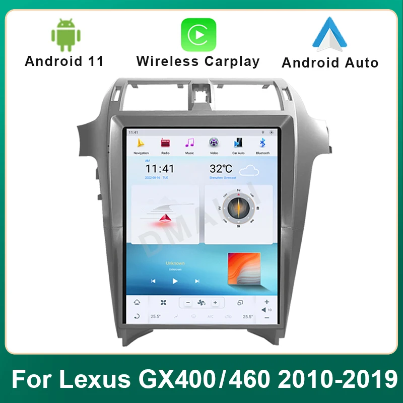 

Автомобильный Carplay для Lexus GX GX400 GX460 2010-2019 Tesla Style Android 11 DVD мультимедийный плеер GPS Навигация стерео видео беспроводной