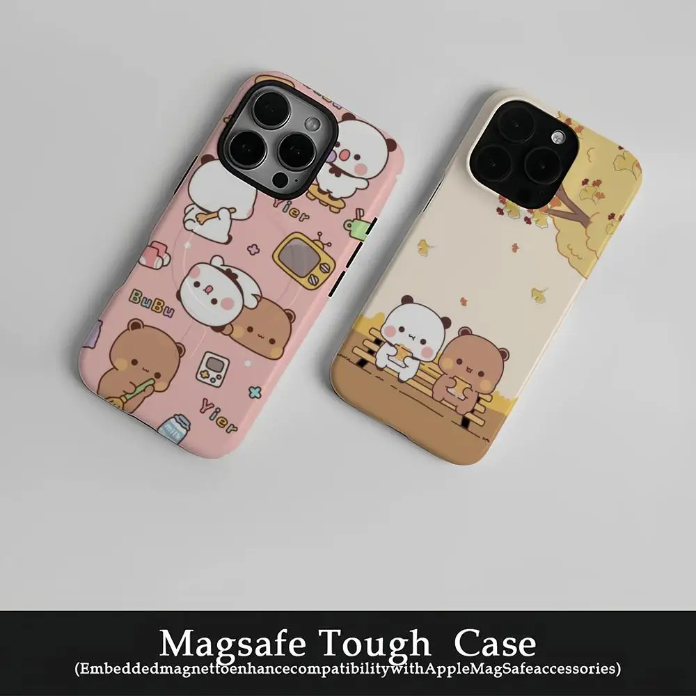 

Bubu Dudu Phone Case Film Korean INS For IPhone 16 15 14 13 12 11 Pro Max Plus Luxury Magnetic Double-layer Cover