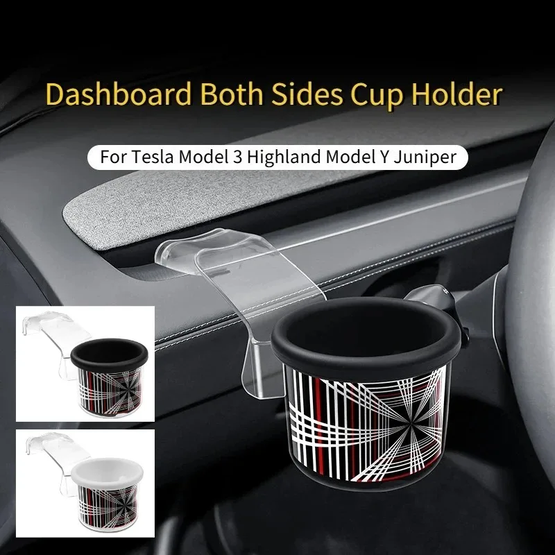 

For Tesla Model Y Juniper Model 3 Highland Dashboard Side Cup Holder Automotive Interior Accessories Car Water Cup Holder Stand