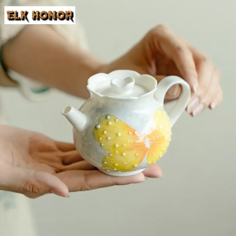 

160 мл чистый ручная роспись ворс резьба золотая бабочка чайник ручной работы чайник чайник чайник с ситечком чайный сервиз