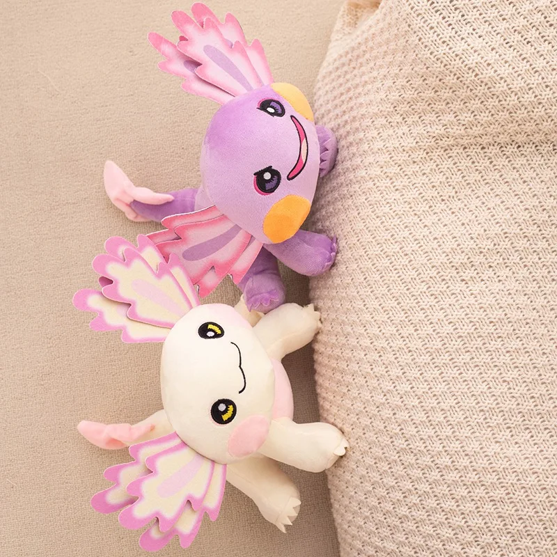 Juguetes de peluche Kawaii Axolotl para niños, Linda Animal de peluche de salamandra, muñeca de Anime colorida azul y rosa, regalo de Navidad y cumpleaños, 25cm