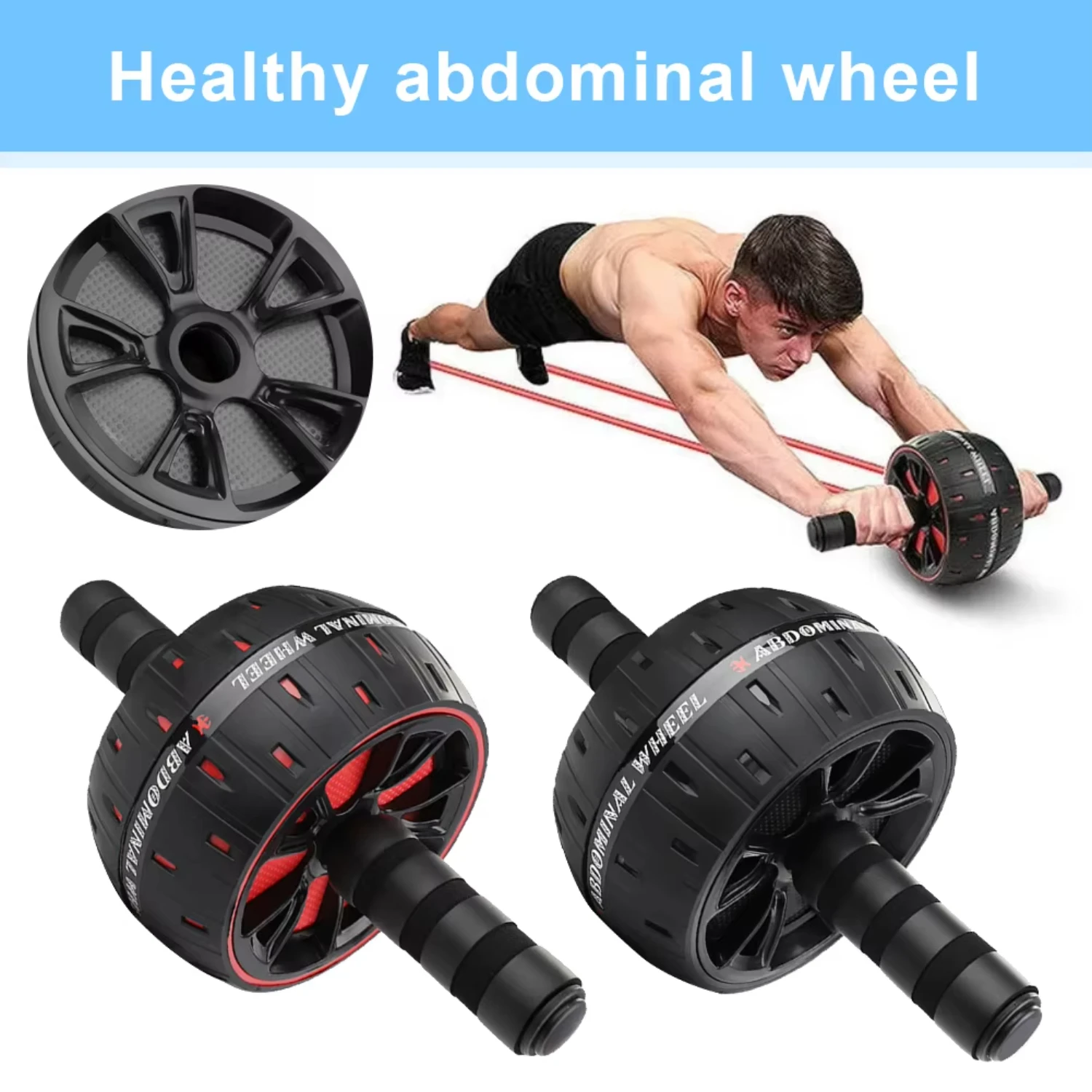 Abs Workout Ab Roller Noise Wheel Oefenapparatuur Buikwiel Roller Gymnastiekwiel Fitness Gym Krachttraining