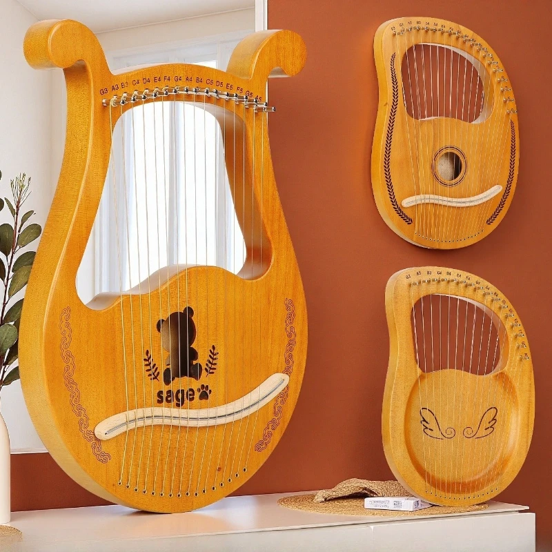Lyre Harp 16 19 24 String Portable Lira Harps Professional Playing Wood Harp Chinese Adult Children Small Stringed Instruments