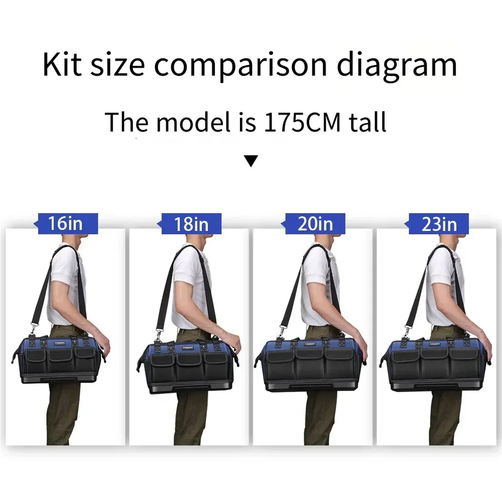 Imagem -06 - Bolsa de Ferramentas Resistente à Prova Dágua Grande Multifuncional com Vários Bolsos Organizador Anti-queda Bolsa de Armazenamento