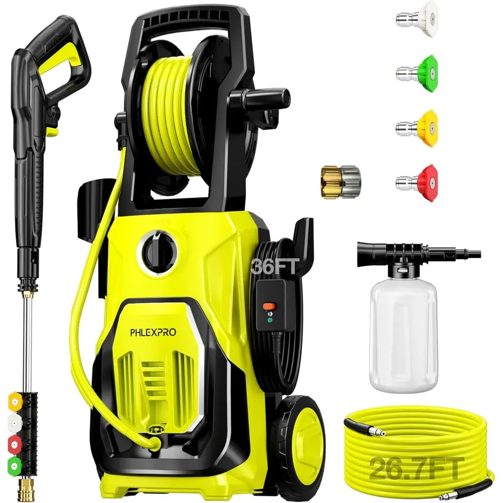 

Electric Pressure Washer, 4200PSI 2.8GPM Power Washer with 4 Quick Connect Nozzles, High Pressure Cleaning Machine with Foam Can