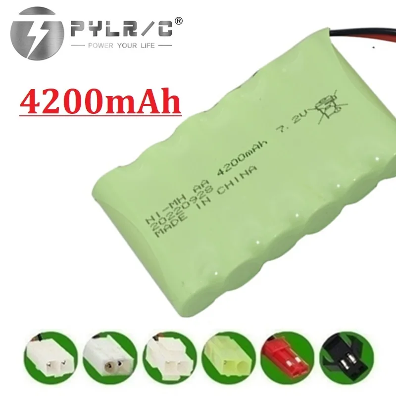 7.2v 4200mah ni-mh aa 7.2v bateria recarregável para rc carro rc caminhão rc barco rc tanques robô arma atualizar 3000 3500mah