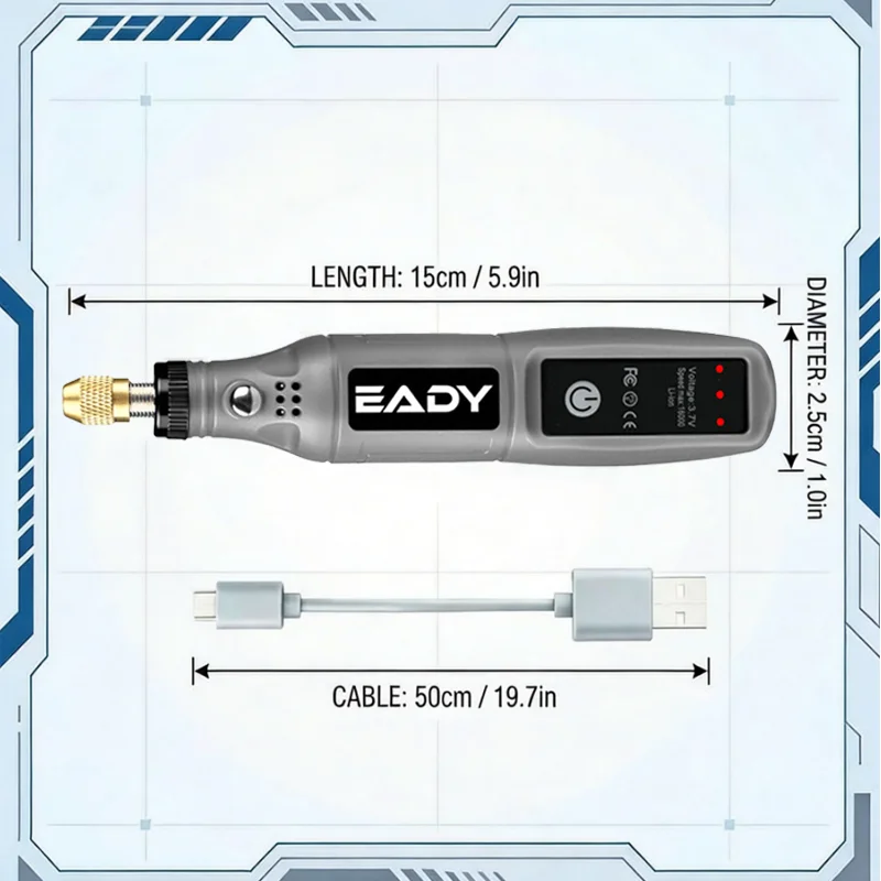 Cordless Mini Electric Drill with 3-Speed & USB Charging – Rotary Tool Engraving Pen for Metal Polishing, Model Making, Acrylic image 6
