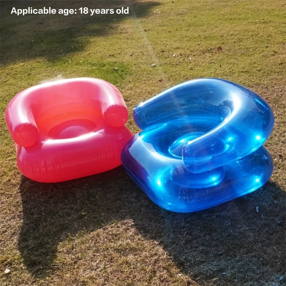 Inflatable Sofa Transparent Blue Pink Colorful Novelty Living Room Furniture PVC Material Fun Sofa for Home Decor