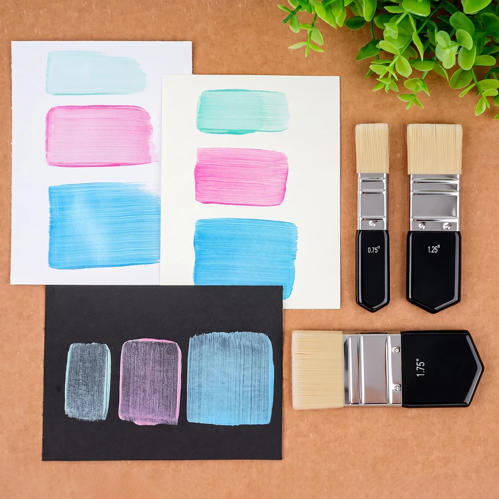 Brush Bristle Set - Set Kuas untuk Kolase; Kuas Pipih