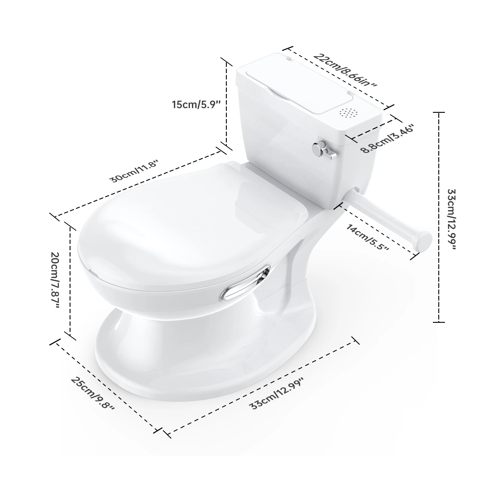 1 set PP gesimuleerd kindertoilet, witte PVC-pad