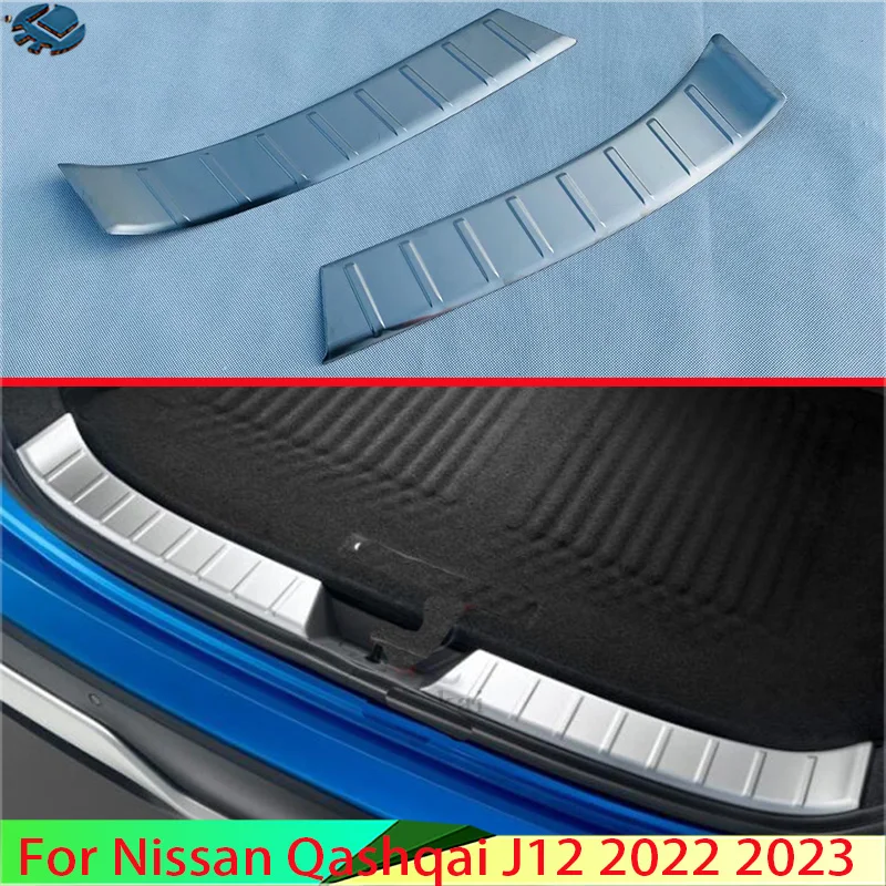 For Nissan Qashqai J12 2022 2023 Car Accessories Stainless Steel Rear Trunk Scuff Plate Door Sill Cover Molding Garnish