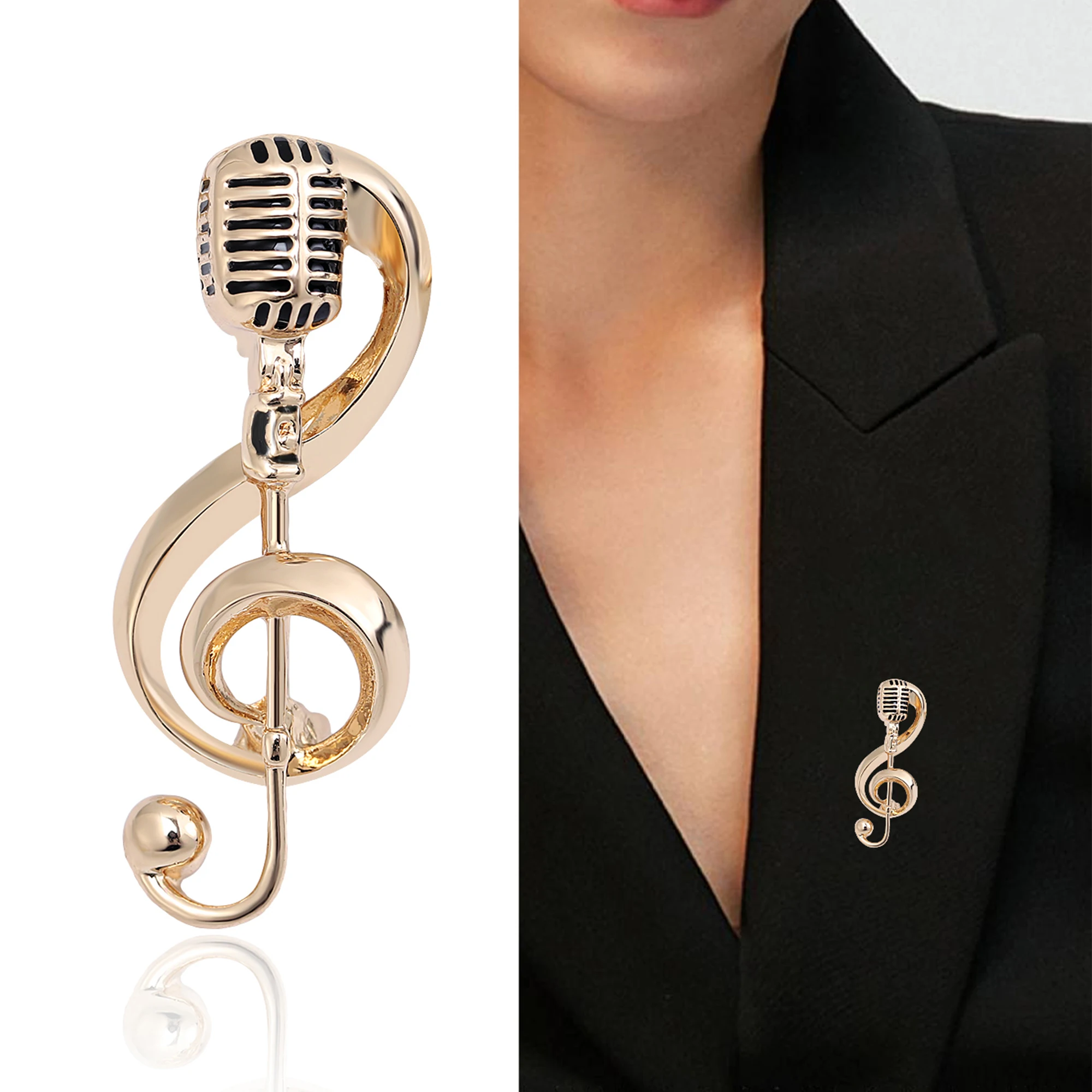 Beaut&Berry Trendy Enamel Music Note Brooches Unisex Party Casual Office Pins Accessories Gifts