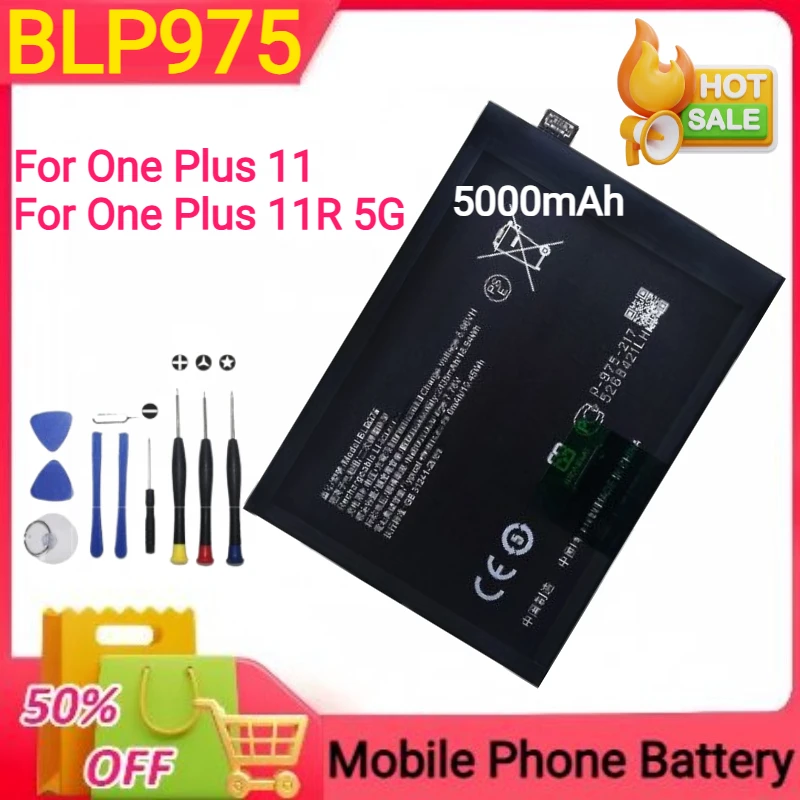 New BLP975 5000mAh For One Plus 11 11R 5G Nord CE3 5G PHB110 CPH2449 CPH2447 CPH2451 Replacement Mobile Phone Battery+Tools