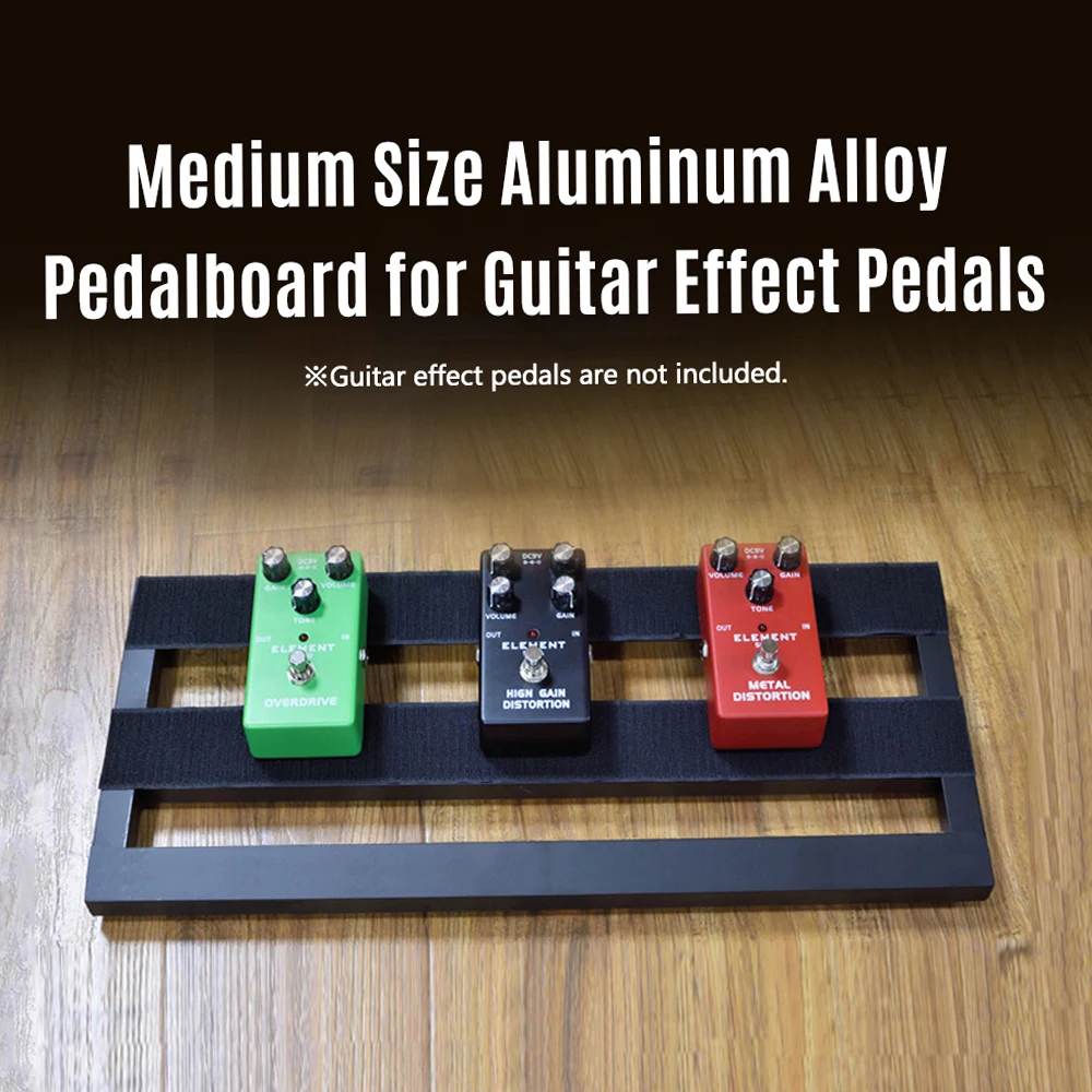 Medium Size Guitar Effect Pedal Board Aluminum Alloy Pedalboard 19.7×7.5 Inch with Carrying Bag