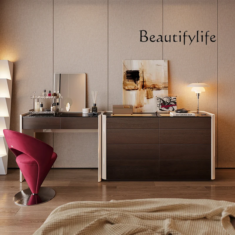 

Italian minimalist dresser light luxury makeup table chest integrated bedroom modern minimalist designer